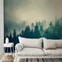 Misty Pine Forest Fototapete