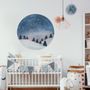 Snowy Forest Circle Landscape Wall Decal Sticker