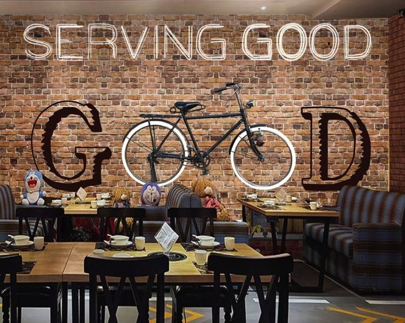 Bicycle Brick Wall Art Wallpaper Mural