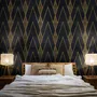 Art Deco Triangle Line on Dark Background Wallpaper Mural