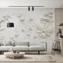Papier peint panoramique lys en relief effet ciment 3D