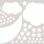 Wandtattoo Weißer Halbmond mit Wolken fürs Kinderzimmer