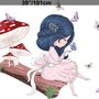Petite fille mignonne dans la forêt avec papillon coloré Stickers muraux