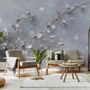 Artistic Magnolia Flowers and Branches Wallpaper Mural