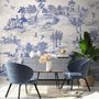 Vintage Monochrome Jouy Style Landscape Wallpaper Mural