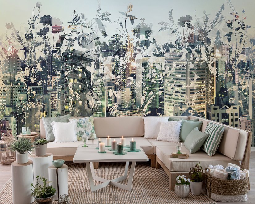 Abstract City Landscape Wallpaper Mural