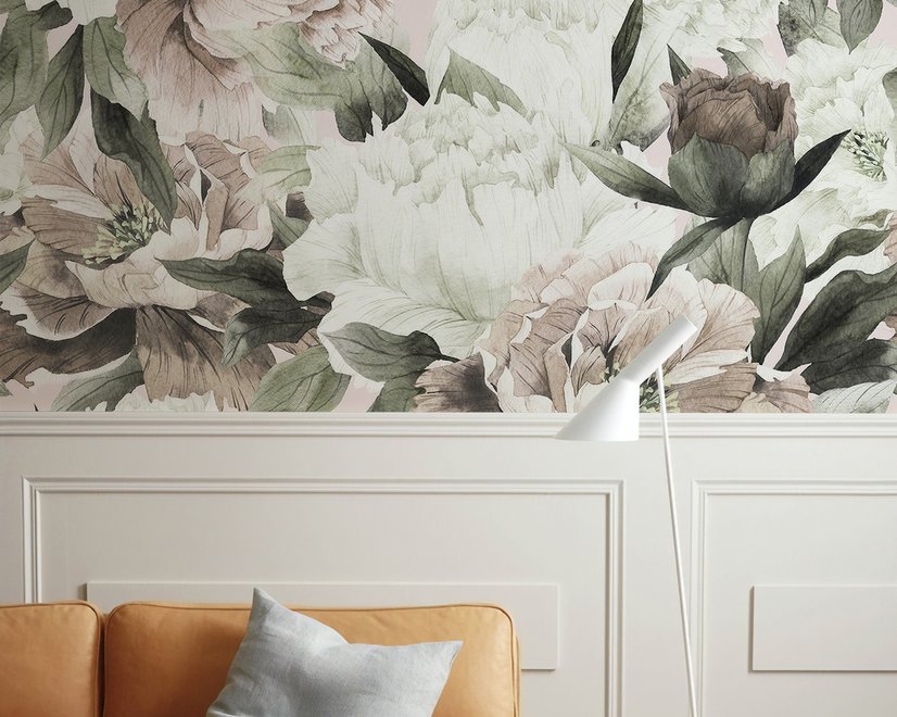Dutch Pink Peony Floral Wallpaper Mural