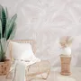 Soft Pink Palm Leaf Tropical Leaves Wallpaper Mural