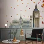 London Big Ben and Westminster with Autumn Leaves Wall Decal Sticker