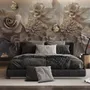 3D Look Faux Embossed Floral Wallpaper Mural