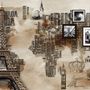 Eiffel Tower City Typography Wallpaper Mural