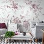 Monochrome Floral Drawing Art Wallpaper Mural