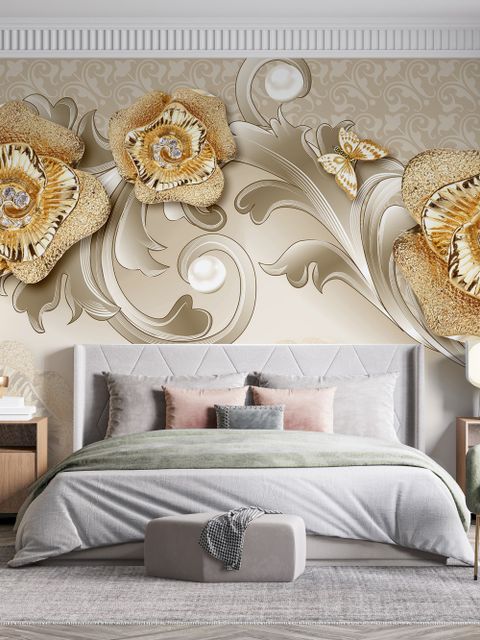 Papier peint panoramique Motif floral ornemental
