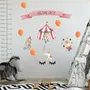 Kids Watercolor Circus with Cute Bear Fox Elephant Panda Wall Decal Sticker