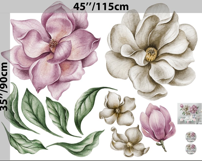 Large Garden Flowers Wall Sticker Decal