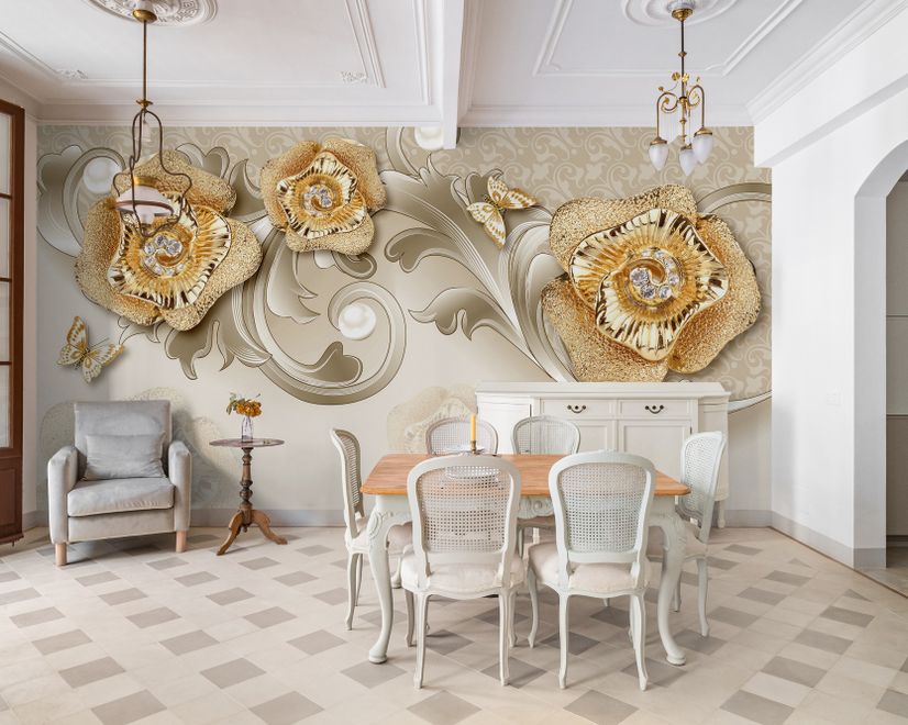 Luxury Ornament Floral Wallpaper Mural