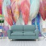 Aquarell Buntes Feder Muster Fototapete