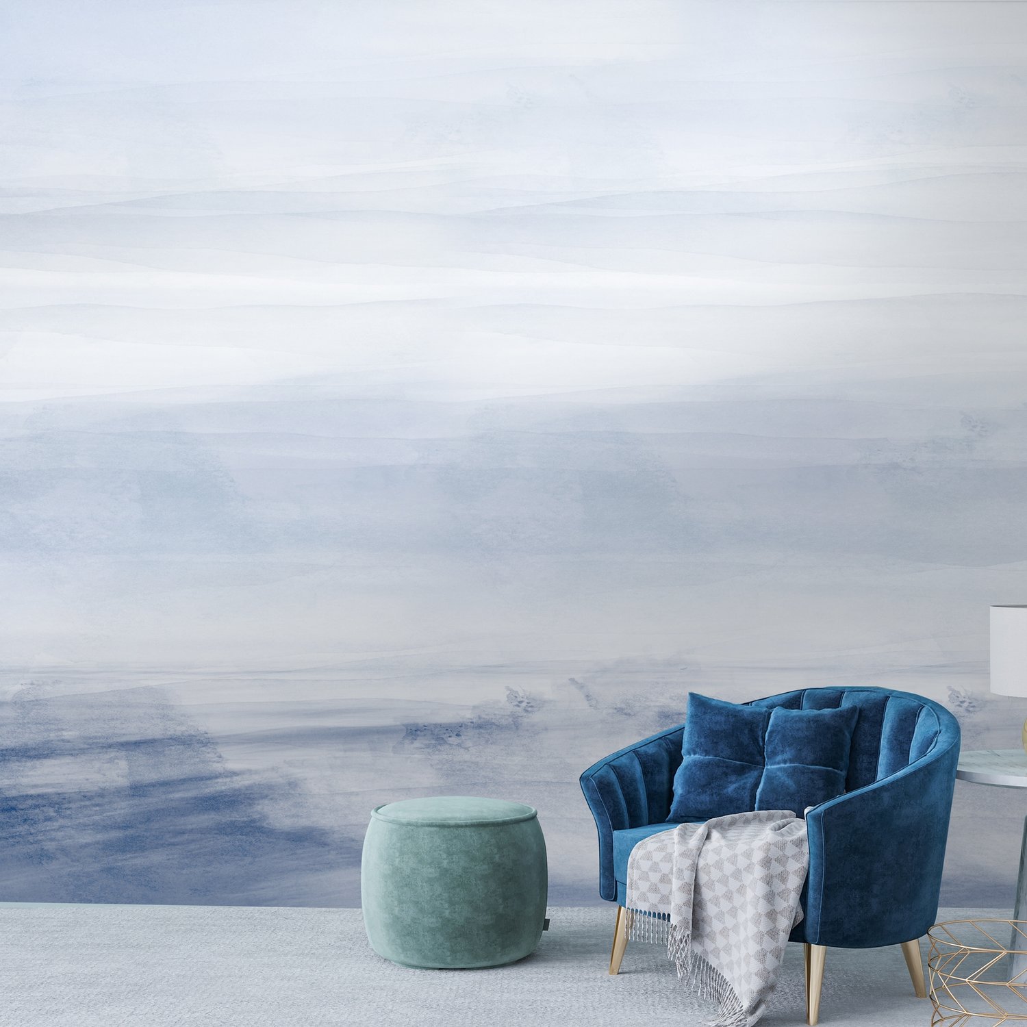 Soft Waves Wallpaper Mural - Peel and Stick