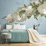 Gardenia Floral and Butterfly Wallpaper Mural