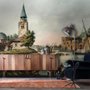Historische Stadtmauer am Meer Fototapete