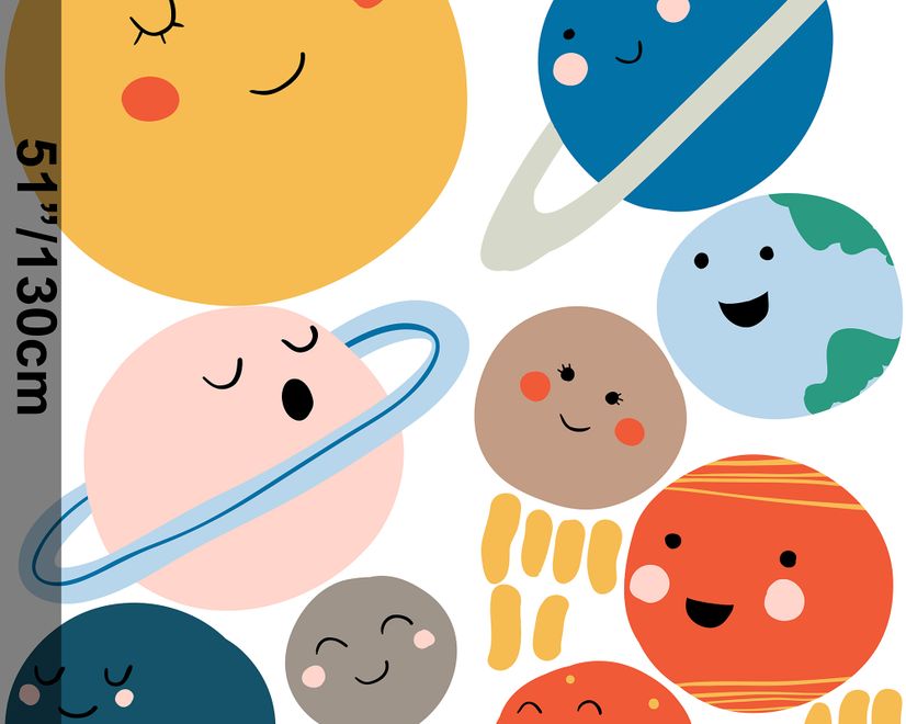 Kids Wall Decal Sun and Planets Wall Decals