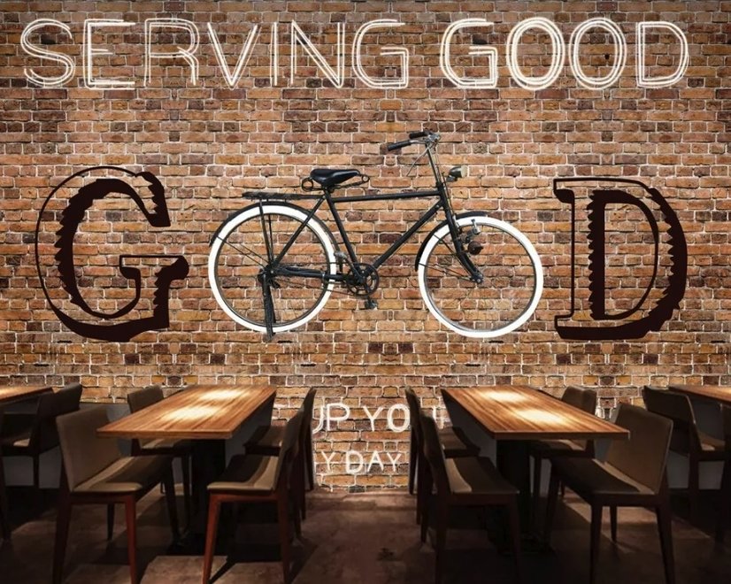 Bicycle Brick Wall Art Wallpaper Mural