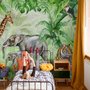 Kinder Safari Aquarell Tropischer Wald Dschungeltiere Fototapeten