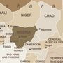 Brown Political Map Wallpaper Mural