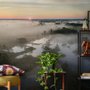 Foggy Rive Forest Landscape Wallpaper Mural