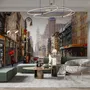 Oil Paintinging Style Street View of New York City Landscape Wallpaper Mural