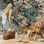 Papier peint rétro artistique fille japonaise