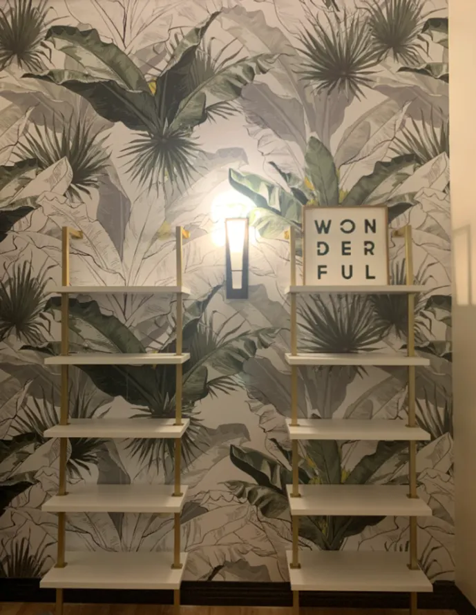 Charcoal Banana Leaf Wallpaper Wallpaper Mural