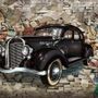 Retro Classic Car with Graffiti Wallpaper Mural