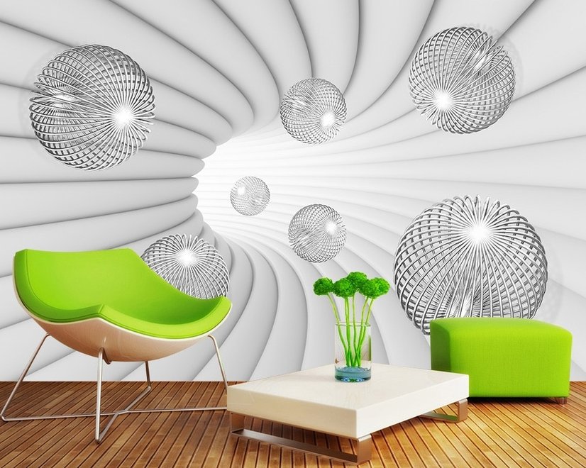 3D Look Abstract Spiral Wallpaper Mural