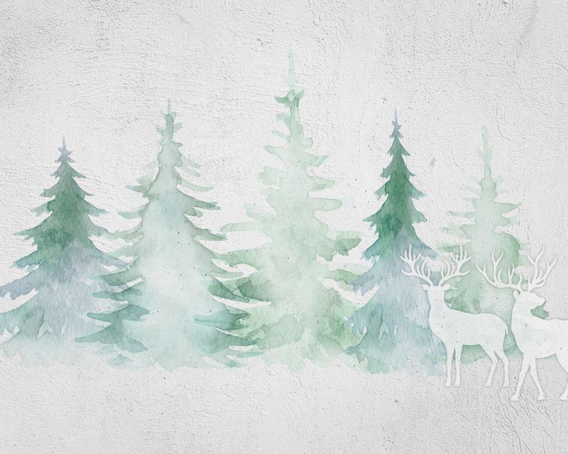 Watercolor Soft Palm Trees Wallpaper Mural