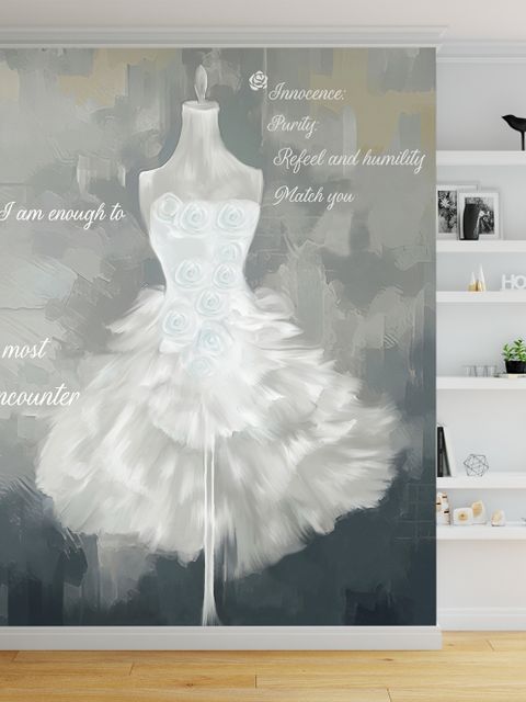 Aquarell Brautkleid Fototapete