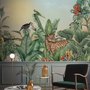 Papier peint léopard perroquet coloré forêt tropicale