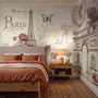 Colorful Drawing Eiffel Tower Wallpaper Mural