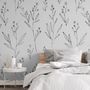 Minimal and Modern Field Plants Art Wallpaper Mural
