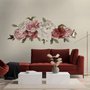 Weiches Rotes Pfingstrosen Blumen Wandtattoo