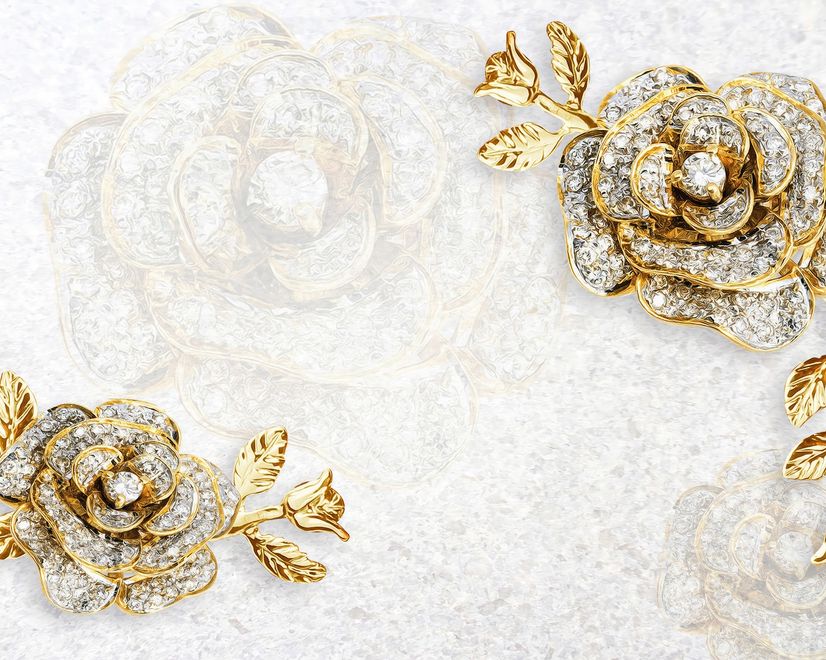 Ornament Rose Floral Wallpaper Mural