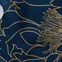 Dark Navy Peony Floral Drawing Art Wallpaper Mural