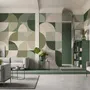 Retro Abstract Geometric Shapes Wallpaper Mural