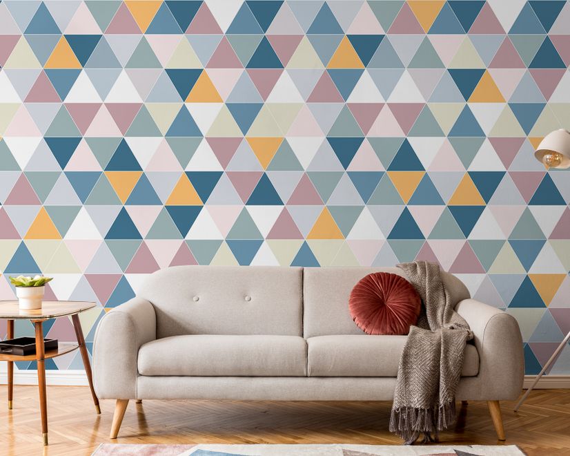 Fototapete Geometrischer Stil Bunte Dreiecke