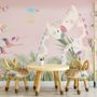 Nursery Tropical Landscape with Cute Girrafes Wallpaper Mural