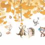 Autumn Leaves with Cartoon Animals Wallpaper Mural