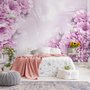 Papier peint panoramique pivoines roses dessinées