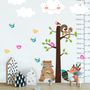 Kids Cute Fox and Bear and Cartoon Tree with Little Birds Wall Decal Sticker