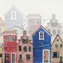 Papier peint panoramique aquarelle de la rue de la ville