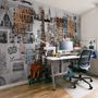 Papier peint panoramique typographie pays et Tour Eiffel